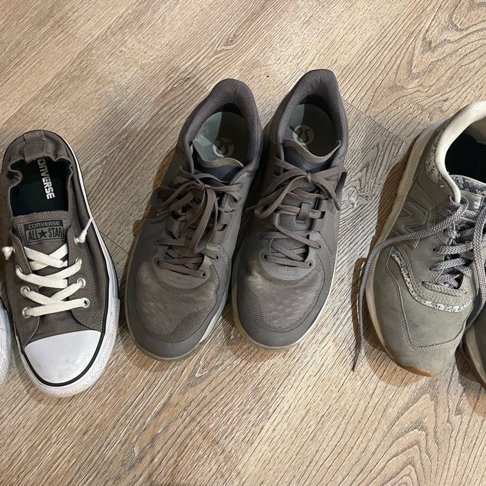 Converse All Star, Lululemon and New Balance Gray Sneakers